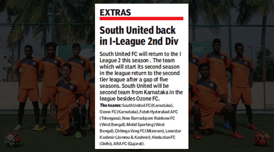Read more about the article South United back in I-League 2nd Div